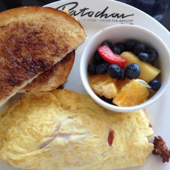 Cafe Patachou - Hippie with a Benz Omelet, Cinnamon Toast, and Fruit Salad - Breakfast & Brunch Near Me - Indianapolis, Indiana Cafe Patachou - Hippie with a Benz Omelet, Cinnamon Toast, and Fruit Salad - Breakfast & Brunch Near Me - Indianapolis, Indiana