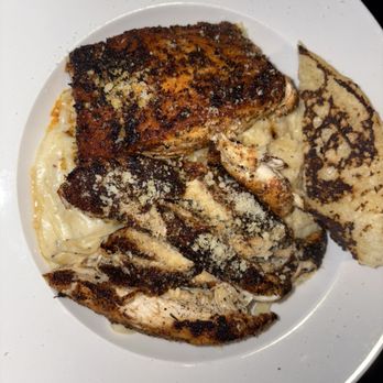 Flavors Kitchen And Cocktails - Chicken and salmon Alfredo - Seafood Near Me - Savannah, Georgia Flavors Kitchen And Cocktails - Chicken and salmon Alfredo - Seafood Near Me - Savannah, Georgia