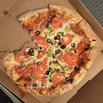 Marco's Pizza - Veggie pizza minus canned mushrooms, got green peppers instead and no feta. Sparse on sauce. So much empty crust. - Pizza Near Me - Valdosta, Georgia