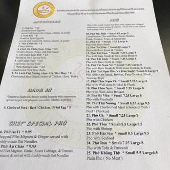 Pho Anvi - Front side of menu..... - Vietnamese Near Me - Norwalk, California