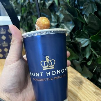 Saint Honoré - Iced Latte w/ Donut - Donuts Near Me - Las Vegas, Nevada Saint Honoré - Iced Latte w/ Donut - Donuts Near Me - Las Vegas, Nevada