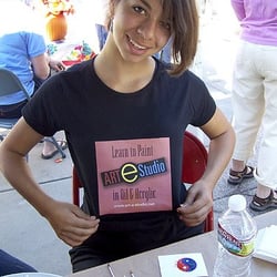 Art E Studio - Sura is showing off our new tee shirts.