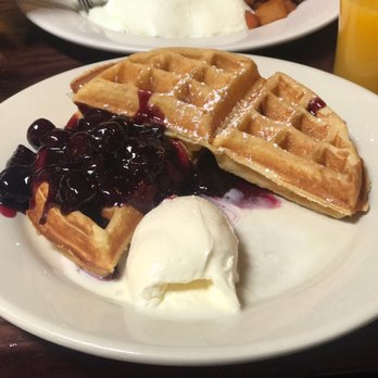 The Smith - blueberry waffles with vanilla ice cream - New American Near Me - New York, New York The Smith - blueberry waffles with vanilla ice cream - New American Near Me - New York, New York