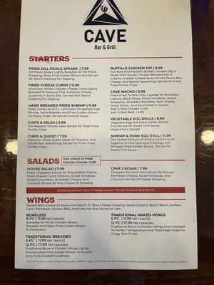 Menu photo 2 Cave Bar & Grill Tulsa, OK