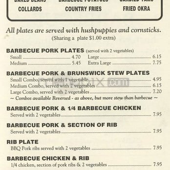 Jackson's Big Oak Barbecue - Menu Pg 02 - Barbeque Near Me - Wilmington, North Carolina Jackson's Big Oak Barbecue - Menu Pg 02 - Barbeque Near Me - Wilmington, North Carolina
