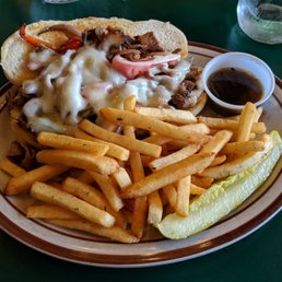 Philly cheese steak sandwich.