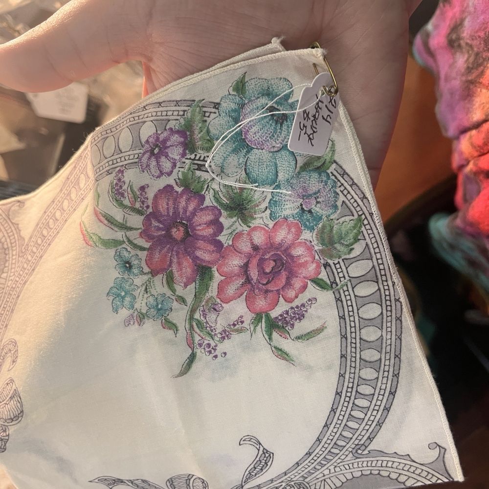 Vintage Goods - $5 for a hankie. There were other booths with hankies for $1.50 - Antiques Near Me - Joplin, Missouri Vintage Goods - $5 for a hankie. There were other booths with hankies for $1.50 - Antiques Near Me - Joplin, Missouri
