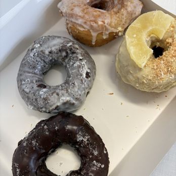 Flight Coffee - Double chocolate and sea salt donut, piña colada donut. - Coffee & Tea Near Me - Bedford, New Hampshire Flight Coffee - Double chocolate and sea salt donut, piña colada donut. - Coffee & Tea Near Me - Bedford, New Hampshire