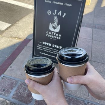 Ojai Coffee Roasters - Dirty chai teas outside of Ojai Coffee Roasters. - Coffee & Tea Near Me - Ojai, California