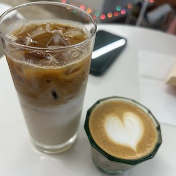 Habitante Cafe - Iced apple caramel latte + cortado - Sandwiches Near Me - San Juan, Puerto Rico