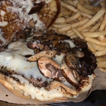 The Backyard - Mushroom and Swiss burger was a lot bigger than I expected. - Barbeque Near Me - Rancho Murieta, California The Backyard - Mushroom and Swiss burger was a lot bigger than I expected. - Barbeque Near Me - Rancho Murieta, California