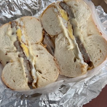 Bagel Stop - Sausage, Egg & Cheese on Onion - Bagels Near Me - Trenton, New Jersey