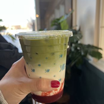 Mi Sant - Strawberry matcha specialty drink - Bakeries Near Me - Roseville, Minnesota
