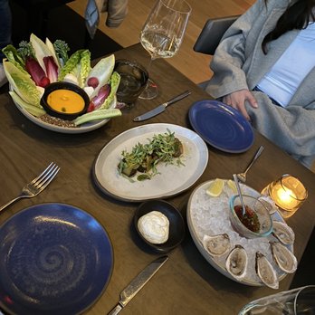 Electric Lemon - Oysters, Japanese eggplant, & fancy vegetables and dip - New American Near Me - New York, New York Electric Lemon - Oysters, Japanese eggplant, & fancy vegetables and dip - New American Near Me - New York, New York