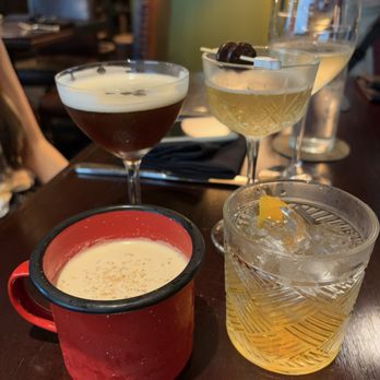 Vintage Books - notorious nog, santa's little helper, old fashioned, and chalet martini - Speakeasies Near Me - Honolulu, Hawaii