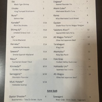 Aiko - Nigiri menu - Japanese Near Me - Houston, Texas