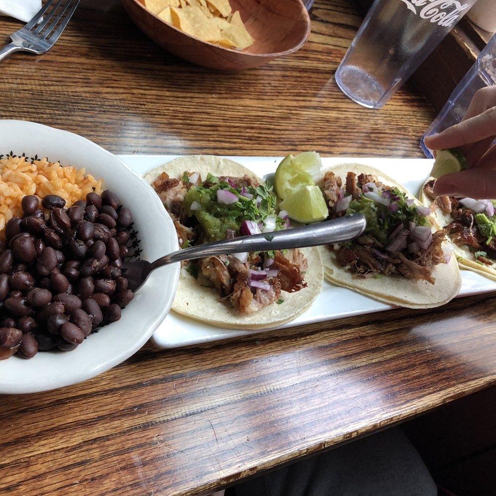 BONEZ - Carnitas tacos with rice and black beans on the side - Cocktail Bars Near Me - Crested Butte, Colorado BONEZ - Carnitas tacos with rice and black beans on the side - Cocktail Bars Near Me - Crested Butte, Colorado