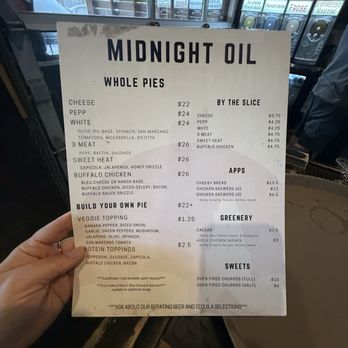 Midnight Oil - menu 7/17/25 - Pizza Near Me - Nashville, Tennessee