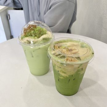 Aroma - Pandan Milk Tea & Banana Matcha Latte - Desserts Near Me - San Jose, California