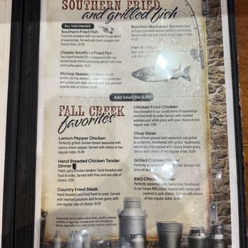Fall Creek Steak and Catfish House - Menu - Steakhouses Near Me - Branson, Missouri