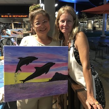 Paint Paina - Two and a half hours later with Alicia. Nice that she allowed us to stay longer to finish up! - Paint & Sip Near Me