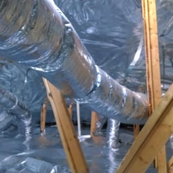 Homeland Energy Resource Center, Inc. - Here is a picture of one of our attic installation. We were able to lower attic temperature from 157 degrees to 107degrees wi...