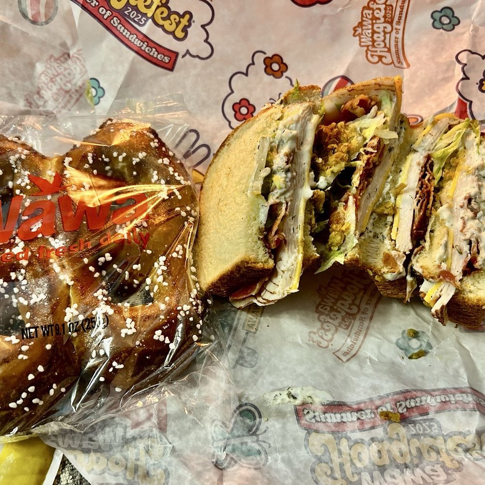 Wawa - Classic Dilled Turkey Club!! It's HoagieFest so only $6! And my fav pretzels! - Gas Stations Near Me - Pooler, Georgia