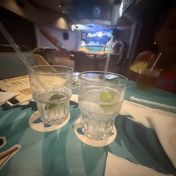 The vodka tonics in question we tried to drink them