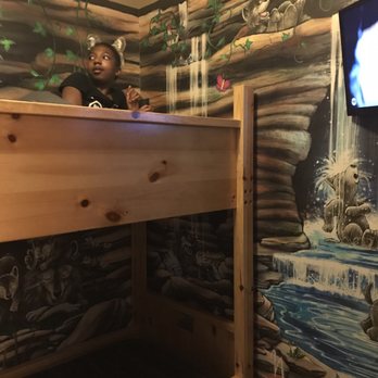 Great Wolf Lodge - kids bunkbeds super small but it does have a TV in there - Resorts Near Me - Centralia, Washington