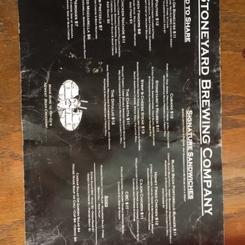 Stoneyard Brewing - menu for stoneyard brewing company - Bars Near Me Stoneyard Brewing - menu for stoneyard brewing company - Bars Near Me
