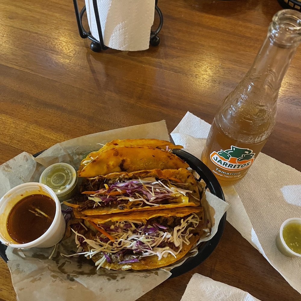 CJ’s Tacos - Queso burrita tacos- made with BBQ Brisket and with dipping consumé. - Tacos Near Me - Austin, Texas