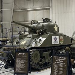 Evansville Wartime Museum - An original Sherman Tank! Totally operational. Rides available.