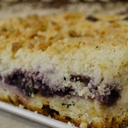 M&W European Deli and Market - Cherry cheese crumb cake baked fresh at M&W European Deli. Perfect treat with coffee or tea.
