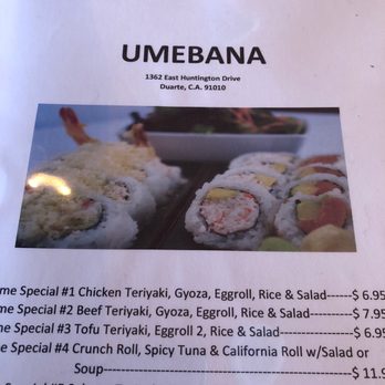 Umebana - Menu - Japanese Near Me - Duarte, California