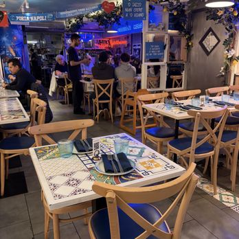 Song E Napule - cutest little tables covered in tiles - Pizza Near Me - New York, New York Song E Napule - cutest little tables covered in tiles - Pizza Near Me - New York, New York