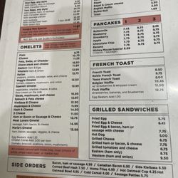 Maria's Place - Breakfast menu