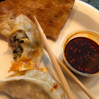Golden Dumpling House - Shrimp Pork Veg dumpling and scallion pancake - Chinese Near Me - Houston, Texas
