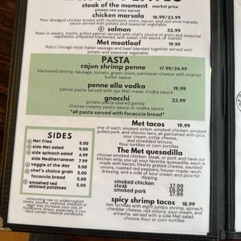 The Met - Menú - Wine Bars Near Me - Lima, Ohio