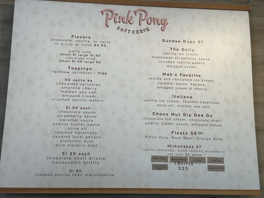 Menu photo 2 Pink Pony Soft Serve Albuquerque, NM
