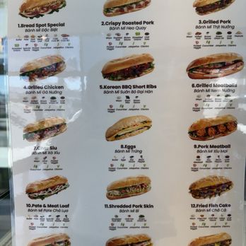 Bread Spot - Menu (5/2026) - Vietnamese Near Me - Rosemead, California