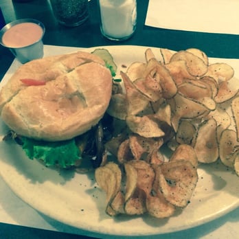 The Pines - Bacon blue cheese burger with frips. - American Near Me - Malad City, Idaho