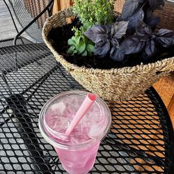 Sweet Olivia’s Coffee Bar - Lotus energy lemonade (w/dragonfruit, peach & strawberry)