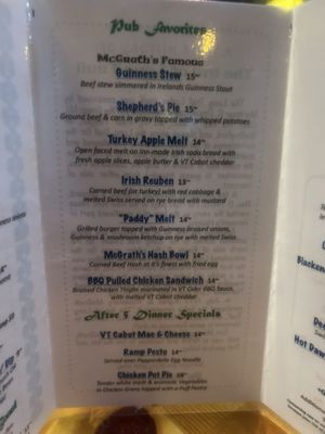 Menu photo 2 McGrath's Irish Pub Killington, VT