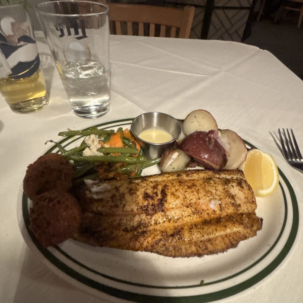 Mr P's Bistro - Fresh flounder, with vegetables and red potatoes. - Seafood Near Me - Southport, North Carolina