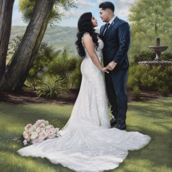 Falkner Winery - Live Wedding Oil Painting by Jess Perna Fine Art - Wineries Near Me - Temecula, California