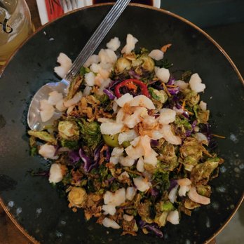 E+O Kitchen - The Banks - EO Famous Crispy Brussel Sprouts & Kale Salad - Asian Fusion Near Me - Cincinnati, Ohio E+O Kitchen - The Banks - EO Famous Crispy Brussel Sprouts & Kale Salad - Asian Fusion Near Me - Cincinnati, Ohio