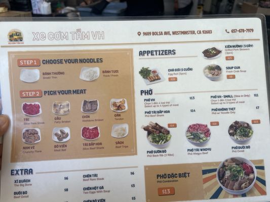 Menu photo 4 Xe Com Tam VH Westminster, CA