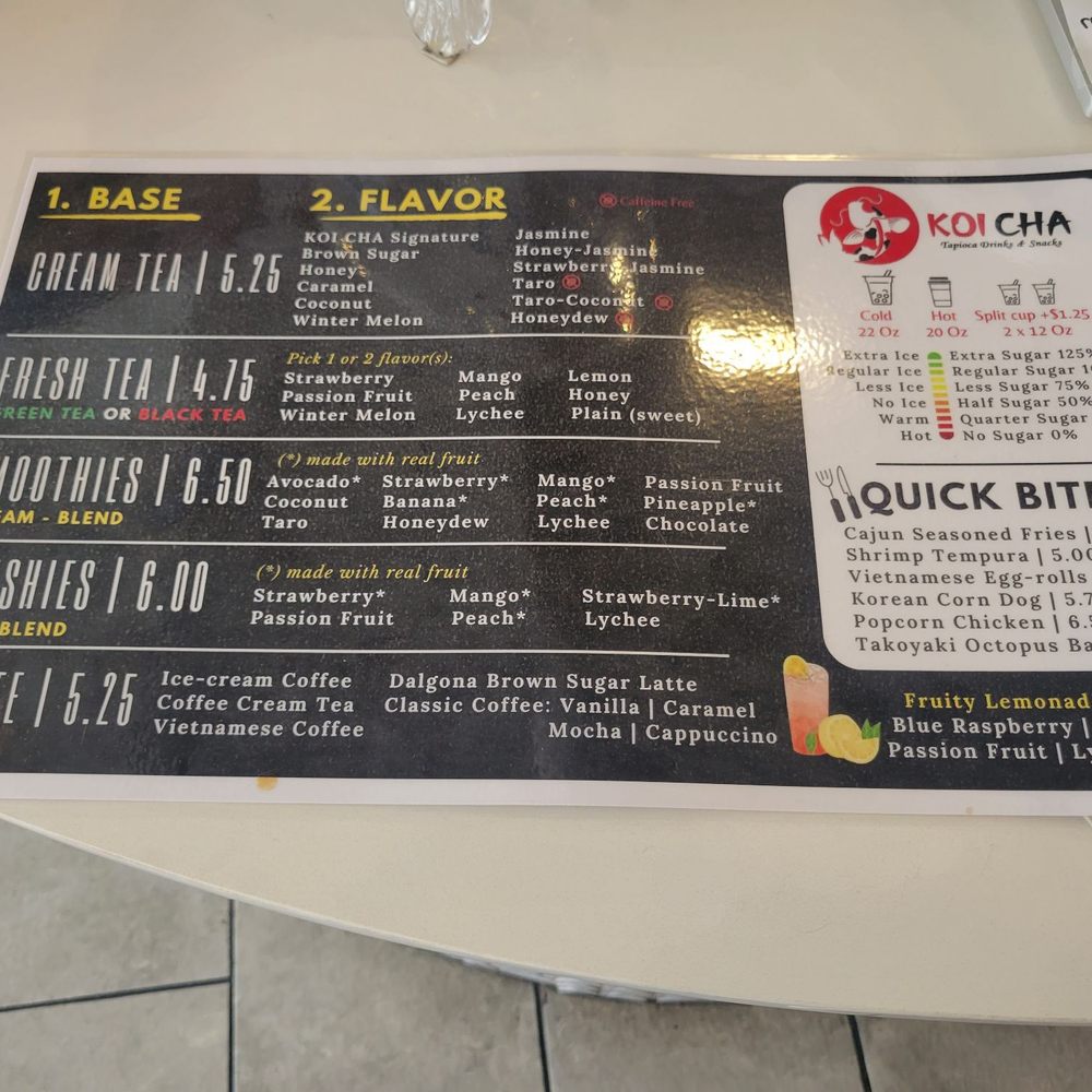Koi Cha - Menu - Coffee & Tea Near Me - Houston, Texas Koi Cha - Menu - Coffee & Tea Near Me - Houston, Texas