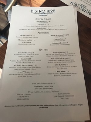 Menu photo 4 Bistro 1828 at Pepperrell Cove Kittery Point, ME