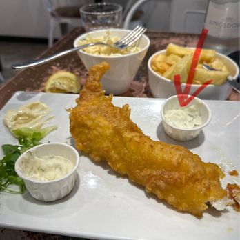 Hobson's Fish & Chips - Thimble sized tartar sauce. - British Near Me - London, XGL